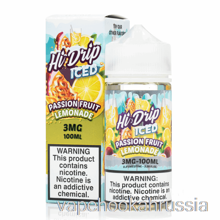 сок для вейпа, маракуйя, лимонад, лед - жидкость для электронных сигарет Hi-Drip - 100 мл 6 мг